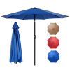 Outdoor Patio Umbrella with Push Button Tilt and Crank, Market Umbrella 8 Sturdy Ribs UV Protection Waterproof for Garden, Backyard