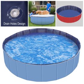 Foldable Pet Swimming Pool, PVC Kiddie/Baby/Dog/Cat Swim Pool, Bathing Tub, Kids Pools (Color: Blue)