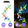 1Pc/2Pcs Options -- LED Solar Hummingbird Wind Chime Solar String Lights 6 LEDs Color-Changing IP65 Waterproof Decorative Lamp