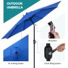 Outdoor Patio Umbrella with Push Button Tilt and Crank, Market Umbrella 8 Sturdy Ribs UV Protection Waterproof for Garden, Backyard