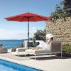 Outdoor Patio Umbrella with Push Button Tilt and Crank, Market Umbrella 8 Sturdy Ribs UV Protection Waterproof for Garden, Backyard