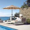 Outdoor Patio Umbrella with Push Button Tilt and Crank, Market Umbrella 8 Sturdy Ribs UV Protection Waterproof for Garden, Backyard