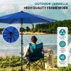 Outdoor Patio Umbrella with Push Button Tilt and Crank, Market Umbrella 8 Sturdy Ribs UV Protection Waterproof for Garden, Backyard