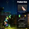 1Pc/2Pcs Options -- LED Solar Hummingbird Wind Chime Solar String Lights 6 LEDs Color-Changing IP65 Waterproof Decorative Lamp