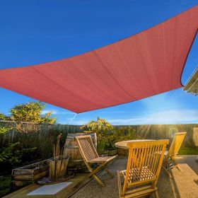 XISHAN 10'X13' Light Gray, Sand, Rust Red, Dark Gray, Cream, Beige HDPE Sunshade Sail, 160 Grams (Option: 10X13ft-Rust Red)