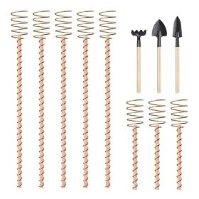 8-Pack Electroculture Copper Gardening Antenna With 3 Small Electro-Culture Plant Stake Garden Tools Copper Garden Stakes for Growing Plants (Option: 8pcs)