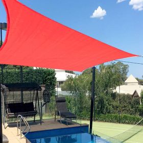 XISHAN 12'X16' Turquoise, Dark Grey, Light Grey, Rust Red, Scarlet, Sand, Beige HDPE Sunshade Sail; 160 Grams (Option: 12X16ft-Scarlet)