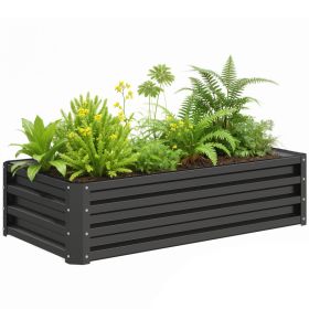Galvanized Raised Garden Bed, 4'x2'x1' Metal Planter Box for Growing Vegetables/Flowers/Herbs/Succulents, Gray (Option: Gray-720x350x50 mm)