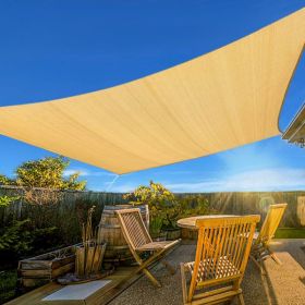 XISHAN 10'X13' Light Gray, Sand, Rust Red, Dark Gray, Cream, Beige HDPE Sunshade Sail, 160 Grams (Option: 10X13ft-Sand)
