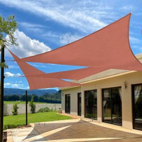 XISHAN 12'X12'X12' Dark Grey, Rust Red, Light Grey, Dark Green, Sand HDPE Sunshade Sail; 160 Grams (Option: 12X12X12ft-Rust Red)