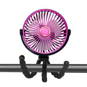 Camping Fan With LED Lantern, Rechargeable Battery Operated Fan, 5-Speeds, 7" Portable Clip On For Stroller, Treadmill, Tent, RV, Outdoor Emergency (Option: Purple)
