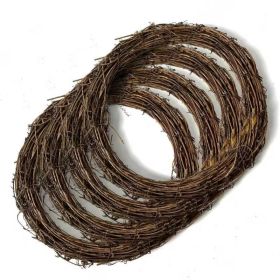 4 Natural Grapevine Wreaths - Rustic Vines and Green Leaves - Durable Indoor/Outdoor Hanging Decorations; Front Door/Wall/Wedding/Party Decorations (Option: 4 Natural Grapevine Wreaths)