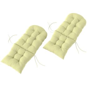 Outdoor Adirondack Chair Cushions Set of 2, Tufted High Back Patio Chair Cushions, Adirondack Cushions with Ties (Color: Beige)