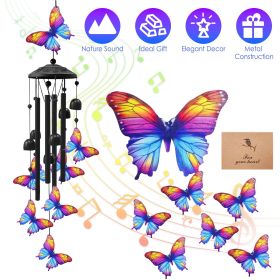 Wind Chimes for Outside Metal Wind Chimes with Aluminum Tubes Deep Soothing Sound Decor for Garden Yard Home Patio Gift for Women Men (Type: Butterfly)