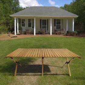 Multi-Functional Foldable and Portable Table and Chair Set, Indoor/Outdoor; Universal, Natural (size: table)