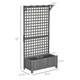 Wood Planter With Trellis for Vine Climbing, Raised Garden Bed, Privacy Screen For Backyard, Patio, Dark Gray (Option: Dark Gray)