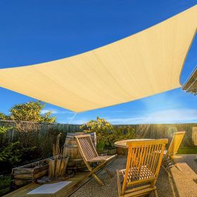 XISHAN 24'X24' Beige, Sand HDPE Sunshade Sail; 160 Grams (Option: 24X24ft-Beige)